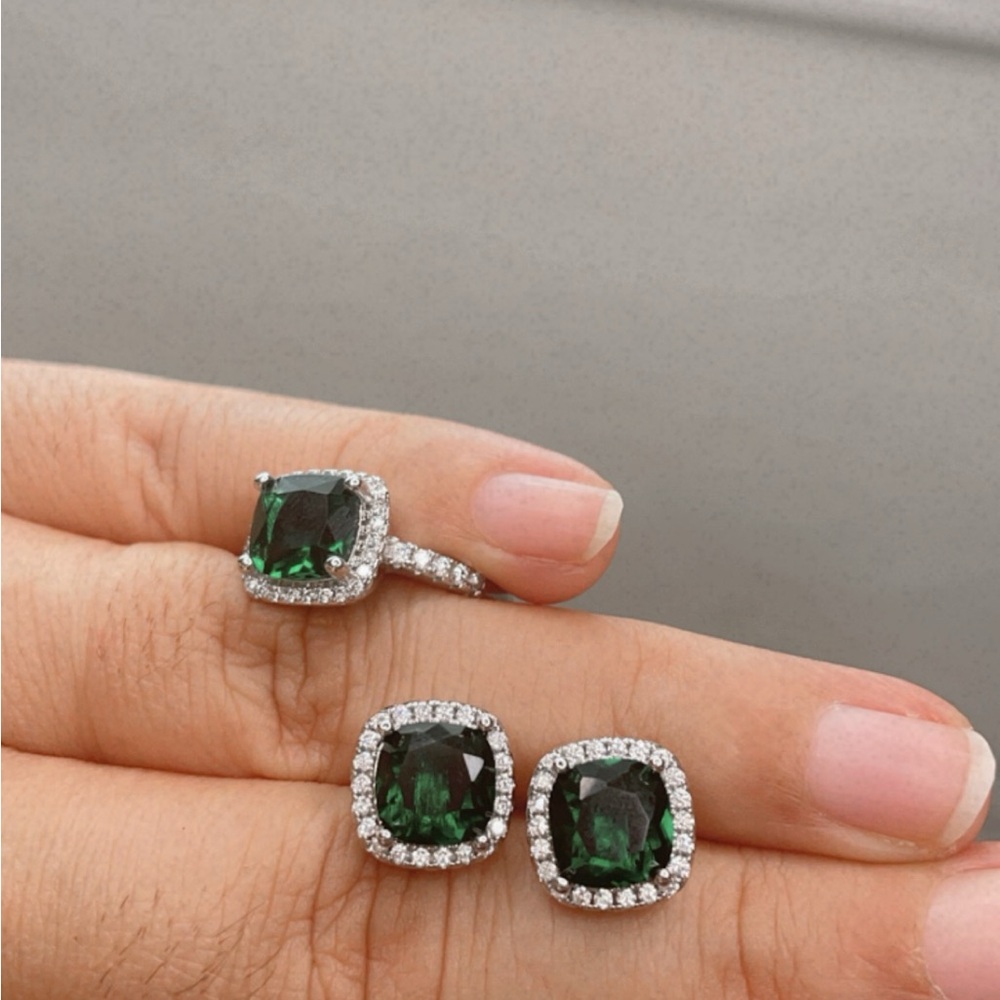 Beautiful silver printed ring, and earrings